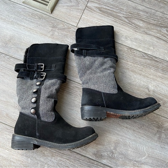 Grizzleez Zigi Danya Faux Fur  Lining Fold Over Suede Leather Boots - Picture 4 of 15
